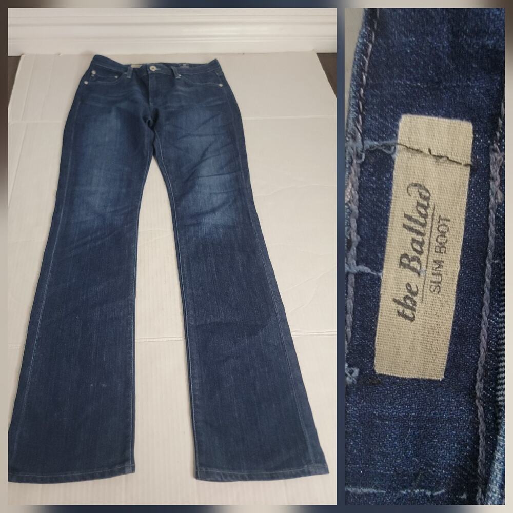 AG Adriano Goldschmid Jeans Womens Sz 30X33 The Ballad Slim Bootcut Dark Wash